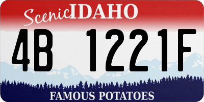ID license plate 4B1221F