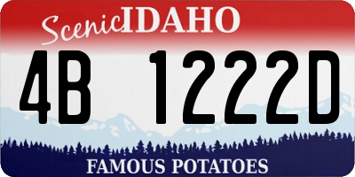 ID license plate 4B1222D