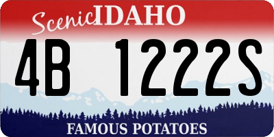 ID license plate 4B1222S