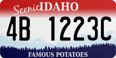 ID license plate 4B1223C