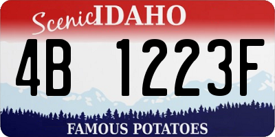 ID license plate 4B1223F