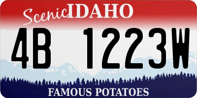 ID license plate 4B1223W