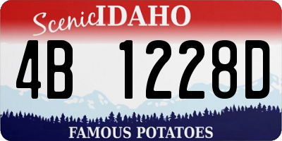 ID license plate 4B1228D