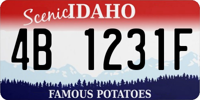 ID license plate 4B1231F