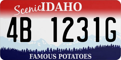 ID license plate 4B1231G