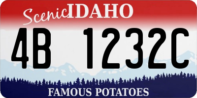 ID license plate 4B1232C