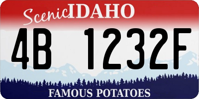 ID license plate 4B1232F
