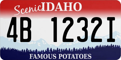 ID license plate 4B1232I