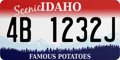 ID license plate 4B1232J