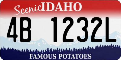 ID license plate 4B1232L