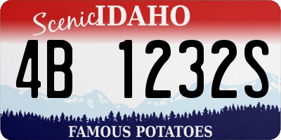 ID license plate 4B1232S