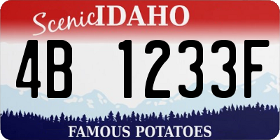 ID license plate 4B1233F
