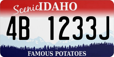 ID license plate 4B1233J