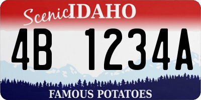 ID license plate 4B1234A