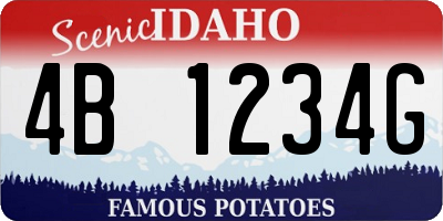 ID license plate 4B1234G