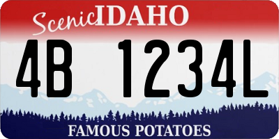 ID license plate 4B1234L