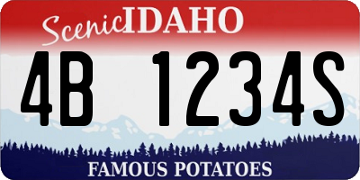 ID license plate 4B1234S