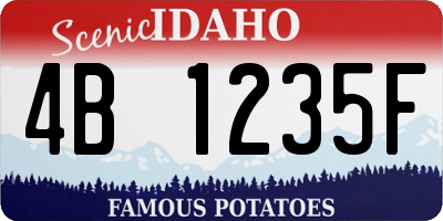 ID license plate 4B1235F