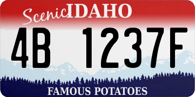 ID license plate 4B1237F