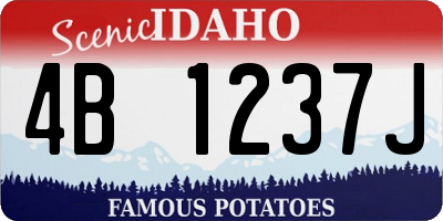 ID license plate 4B1237J