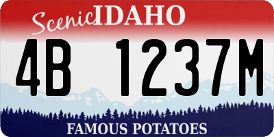 ID license plate 4B1237M