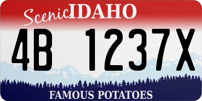 ID license plate 4B1237X