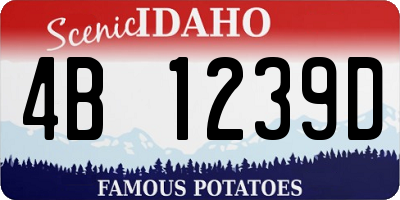 ID license plate 4B1239D