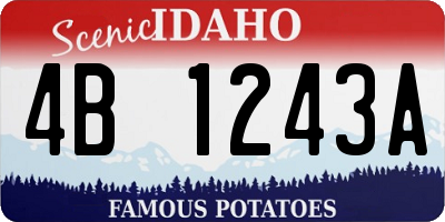 ID license plate 4B1243A