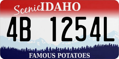 ID license plate 4B1254L