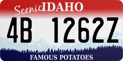ID license plate 4B1262Z
