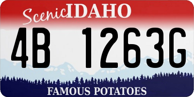 ID license plate 4B1263G