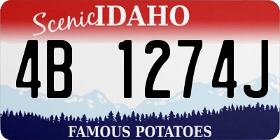 ID license plate 4B1274J