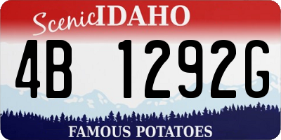 ID license plate 4B1292G