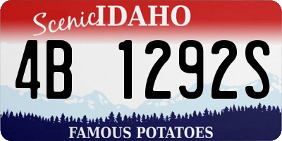 ID license plate 4B1292S