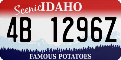ID license plate 4B1296Z