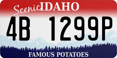 ID license plate 4B1299P