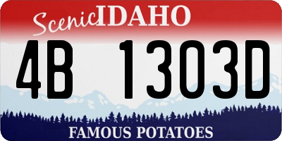 ID license plate 4B1303D