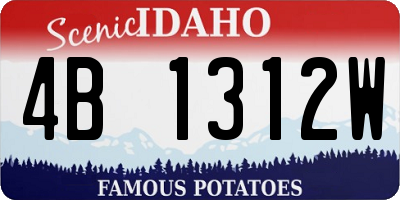 ID license plate 4B1312W