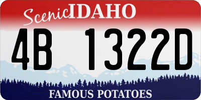 ID license plate 4B1322D