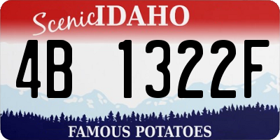 ID license plate 4B1322F