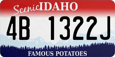 ID license plate 4B1322J