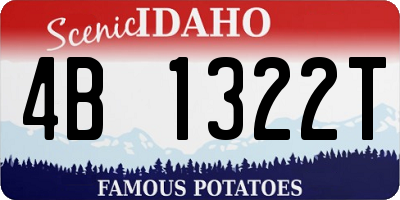 ID license plate 4B1322T