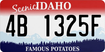ID license plate 4B1325F