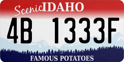 ID license plate 4B1333F