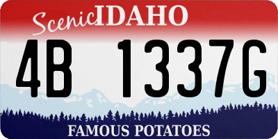 ID license plate 4B1337G