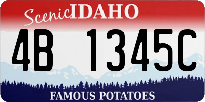 ID license plate 4B1345C