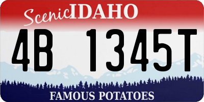 ID license plate 4B1345T