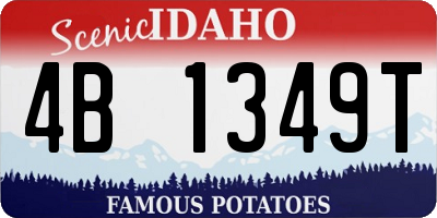 ID license plate 4B1349T