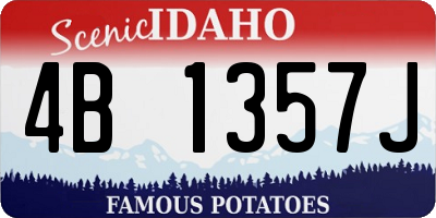 ID license plate 4B1357J