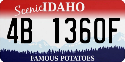 ID license plate 4B1360F